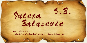 Vuleta Balašević vizit kartica